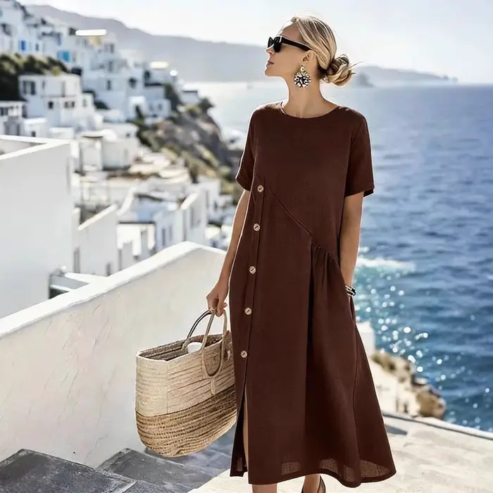 Robes pour femmes 2026 Nouveauté décontractée avec boutons décoratifs