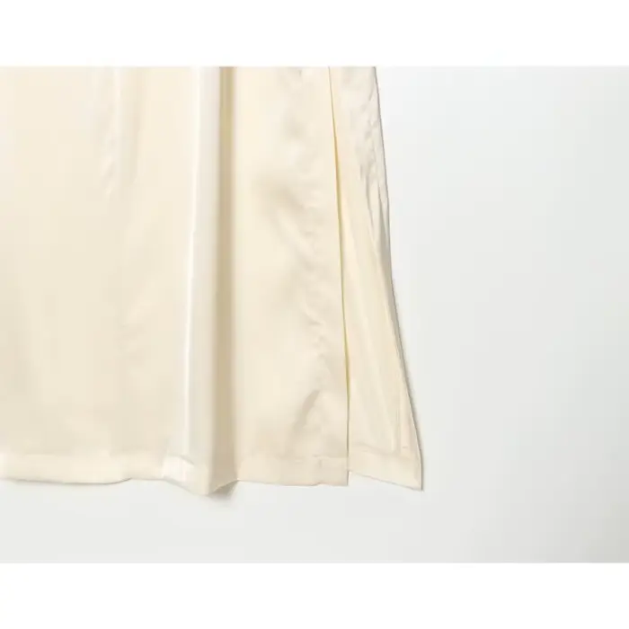 Robe midi fluide femme été 2026 col montant manches courtes élégante décontractée polyester blanc crème occassions spéciales
