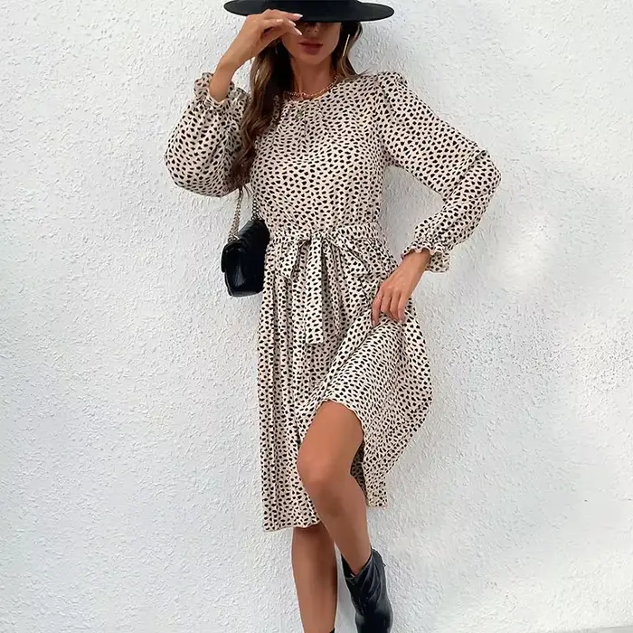Robe imprimée léopard pour femmes