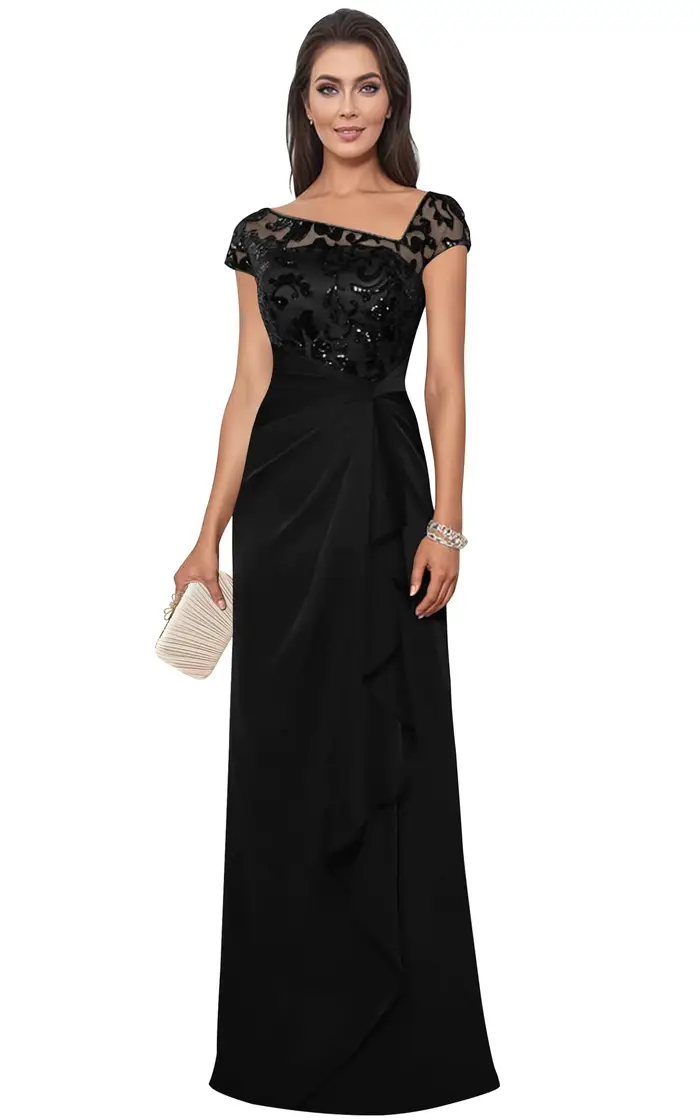 Robes de Soirée Formelles Personnalisées et Élégantes pour Mères de la Mariée, avec Manches Courtes,