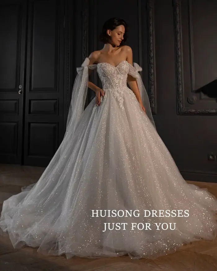 Robe de mariée personnalisée en tulle pailleté avec train de balayage pour femmes enceintes occasions spéciales ```