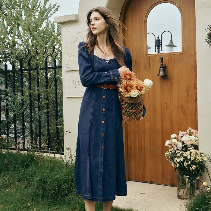Robe en jean vintage OLrain pour femme