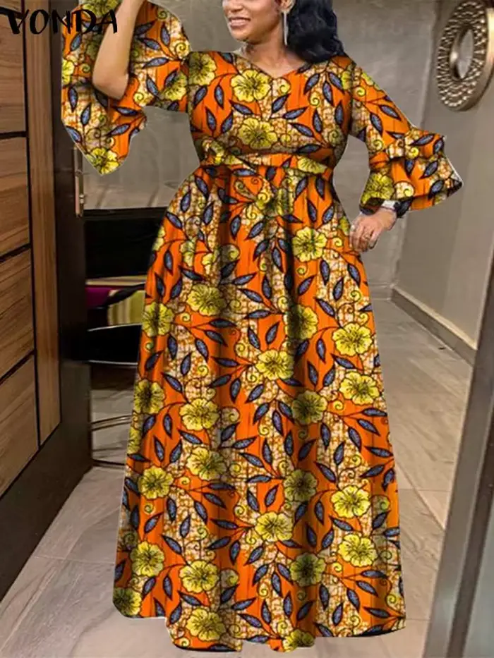 Robe maxi à imprimé floral bohème pour femmes