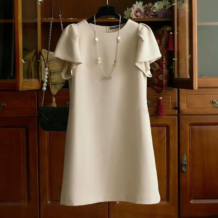 ZANZEA femmes Vintage Robe unie mode manches à volants Mini Robe d'été bureau dame Robe décontracté