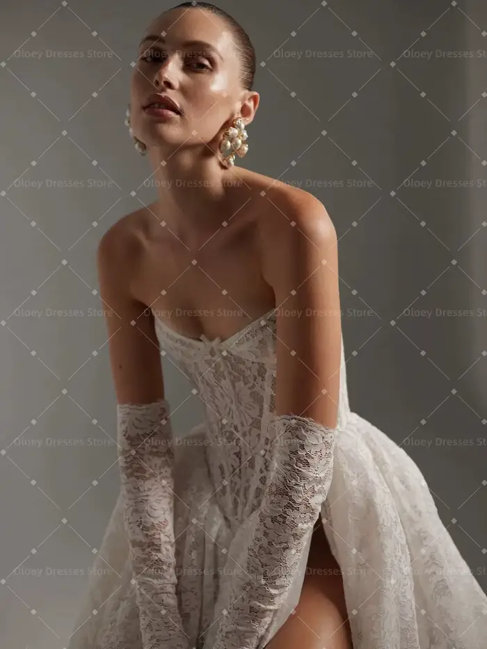 Robe de mariée bohème élégante avec fente et soutien-gorge intégré pour femmes enceintes et occasions spéciales