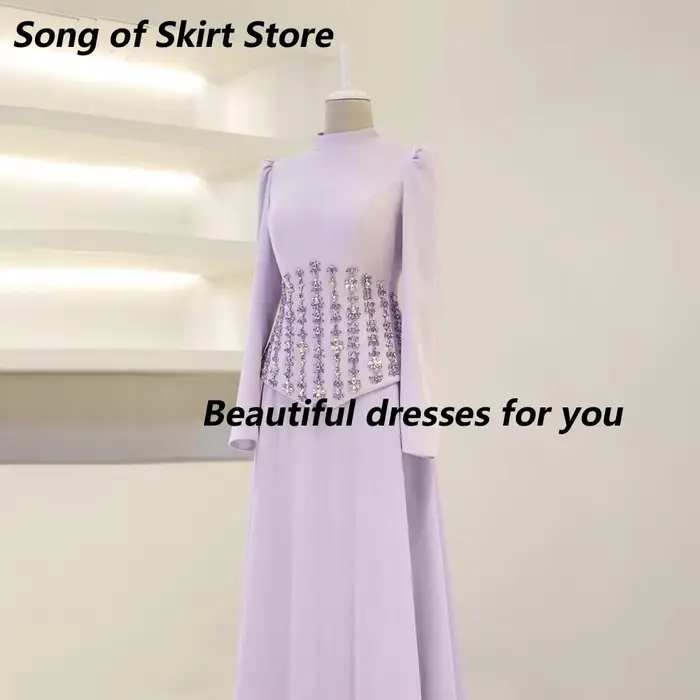 Robe de soirée de luxe lilas personnalisée