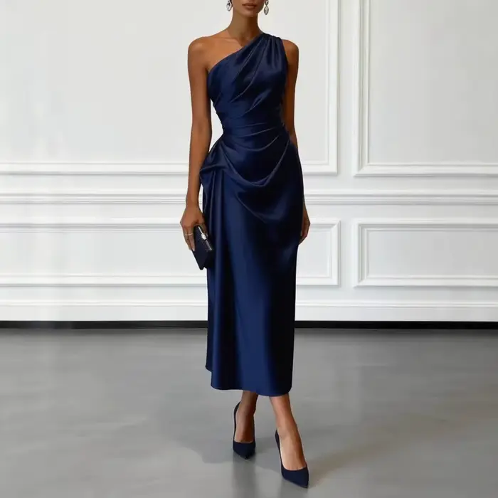 Robes longues en satin pour femmes 2026 – Robe midi d'été sexy pour femme