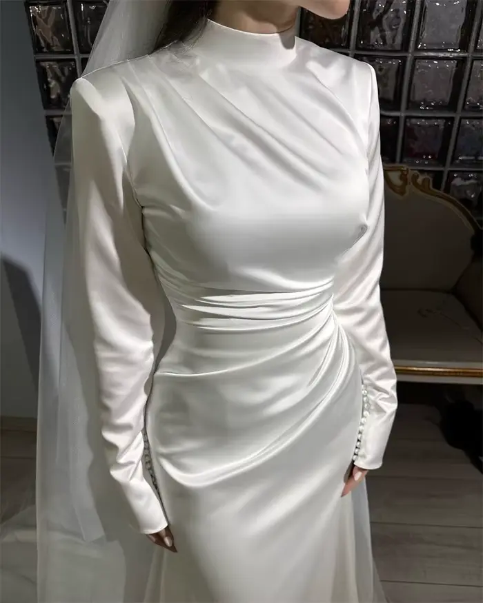 Robe de Soirée Sirène Arabe Élégante à Manches sulf