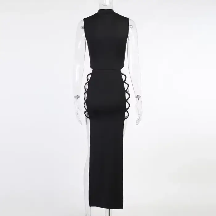 Robe noire élégante sans manches
