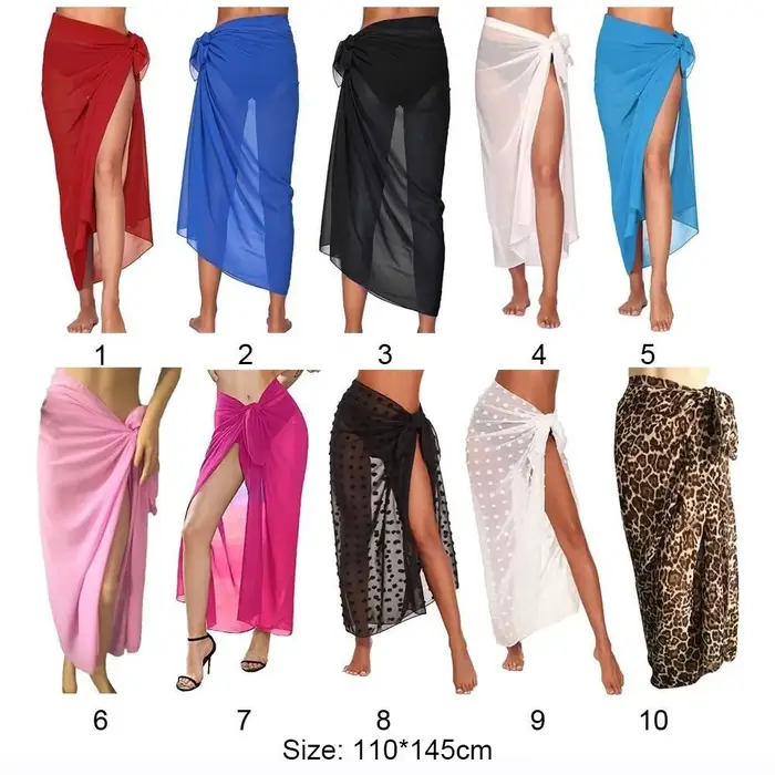 Paréo de plage multicolore tendance en mousseline pour femme – Robe de vacances sexy