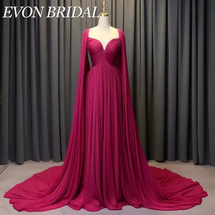 EVON BRIDAL-Robes de soirée en mousseline de soie pour femmes