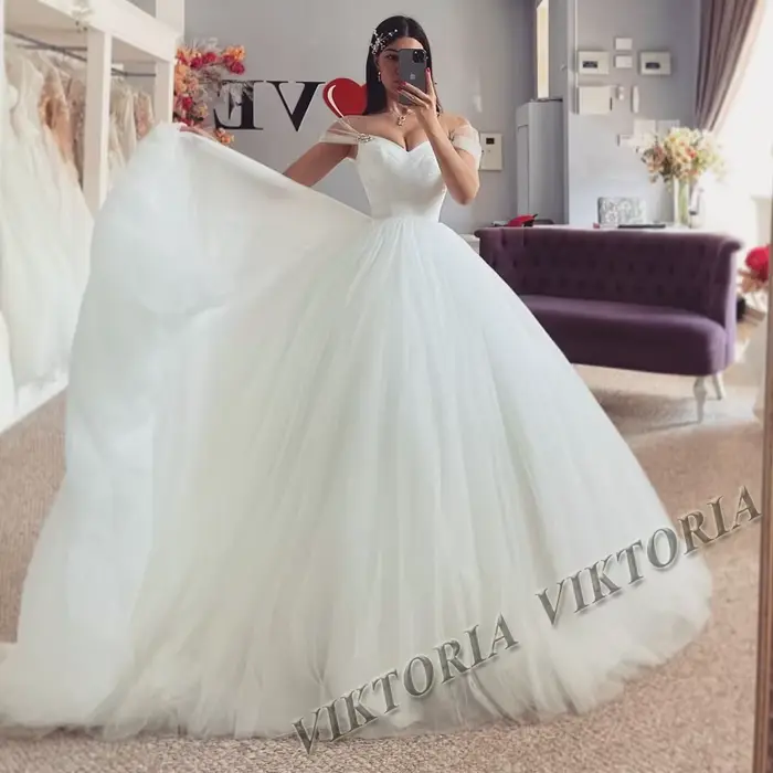 Robes de mariée princesse à lacets A-Line pour femmes