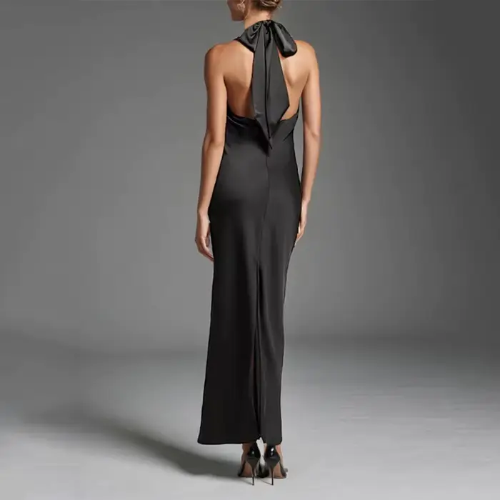 Robe FORU robes De soirée élégantes Satin pour longueur au sol licou sans manches robe De bal sirène robes De Fiesta personnalisé