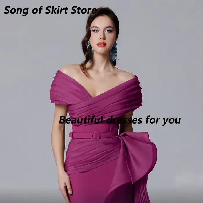 Robe de soirée sirène Fuchsia pour femmes