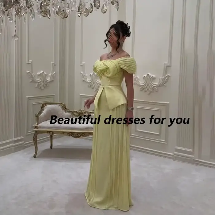 Robe de soirée jaune élégante personnalisée