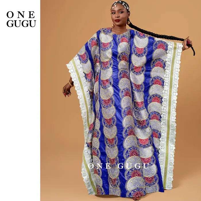 Robe nigériane rose Bazin Riche Dashiki Boubou