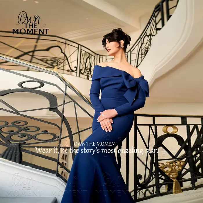 OTM – robe de soirée modeste bleu royal