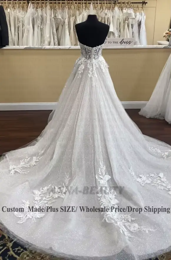 Anna attrayant chérie robe De mariée plissée a-ligne sans manches balayage Train dentelle Appliques Vestido De Casamento personnalisé