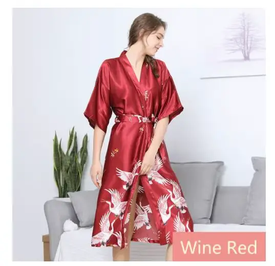 Peignoir en satin pour femme élégant motif animal de compagnie robe de nuit sexy longueur aux genoux popeline soie polyester style basique occassions spéciales