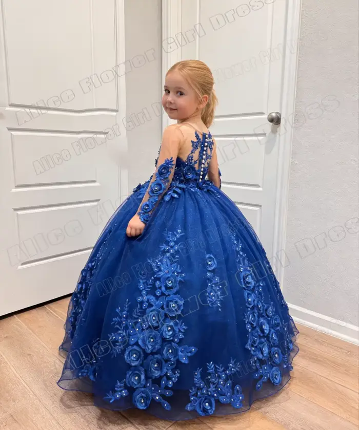Robes de demoiselle d'honneur bleues personnalisées pour mariage