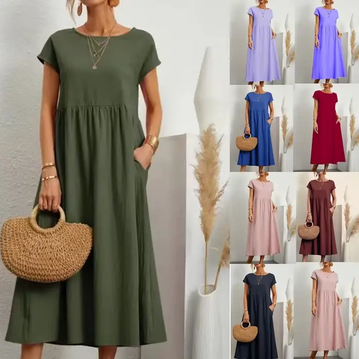 Robes pour femmes en coton et lin