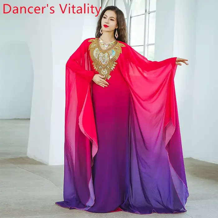 Robes de danse du ventre avancées élégantes dégradées de couleur Khaleegy Robe adulte femme