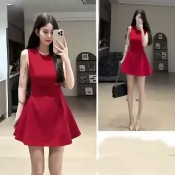 Robe noire sans manches ajustée et évasée pour femmes occasions spéciales et quotidienne