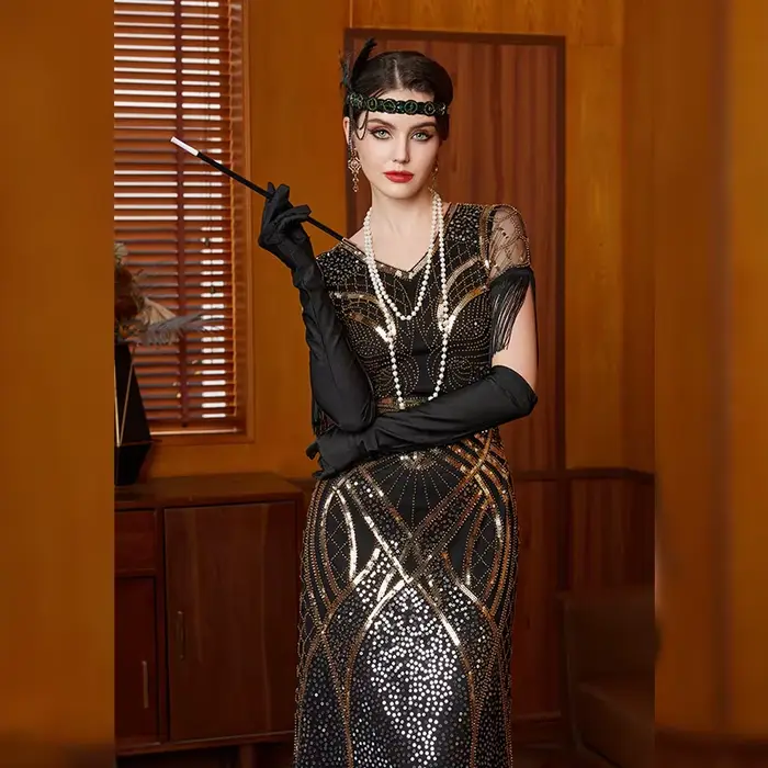 Glands robe à paillettes été femmes 1920s Vintage grand Gatsby