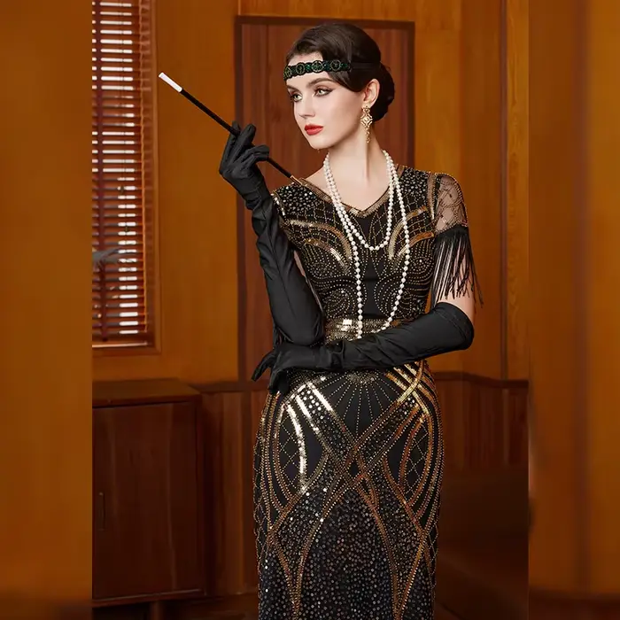 Glands robe à paillettes été femmes 1920s Vintage grand Gatsby