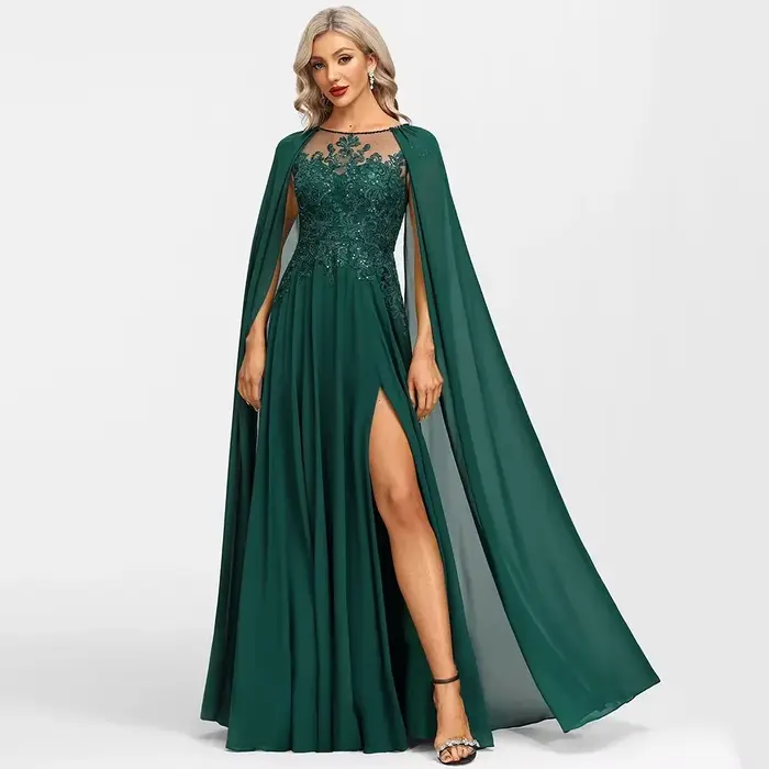 Robe de soirée élégante personnalisée pour mère de la mariée mariage bal de promo cocktail soirée mousseline dentelle paillettes 2026