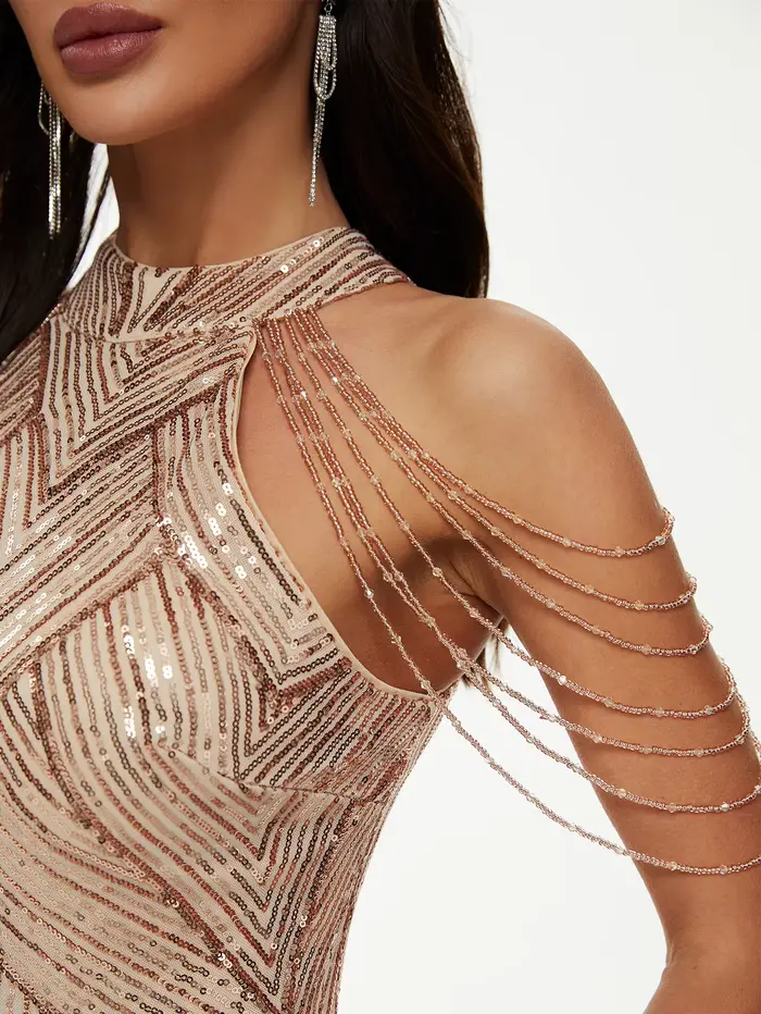 Robe de soirée vintage sexy en sequins pour femmes 2026