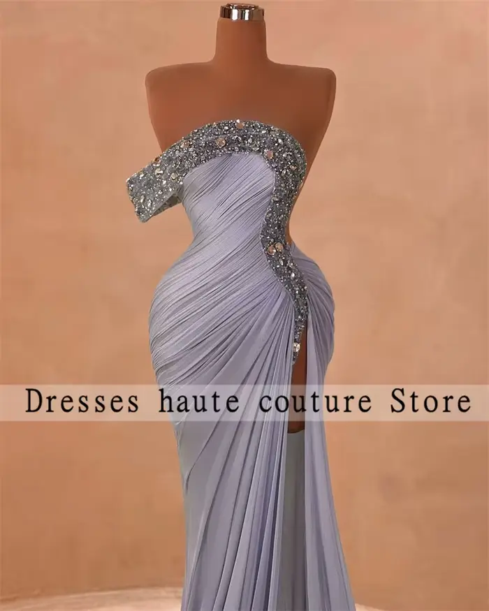 Aso Ebi-Robe de Soirée Sirène en Dentelle Perlée à Lacets