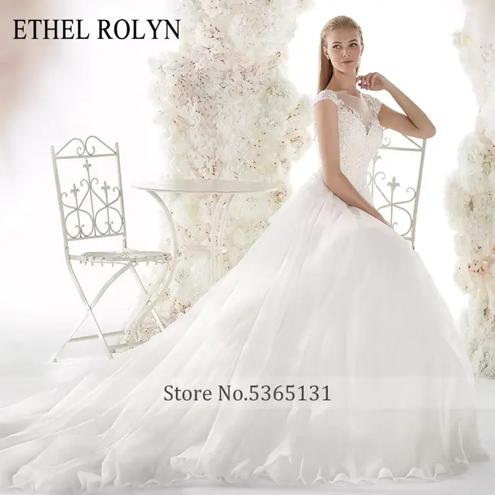 Robe de mariée Ethel Rolyen bohème col en V avec perles et appliques pour femmes occasions spéciales