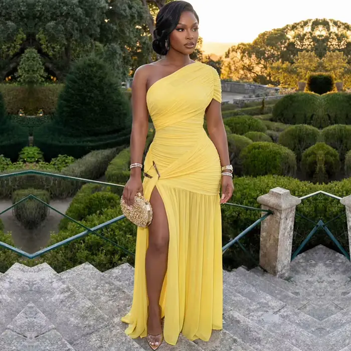 Robe longue élégante asymétrique Doyerl pour femme