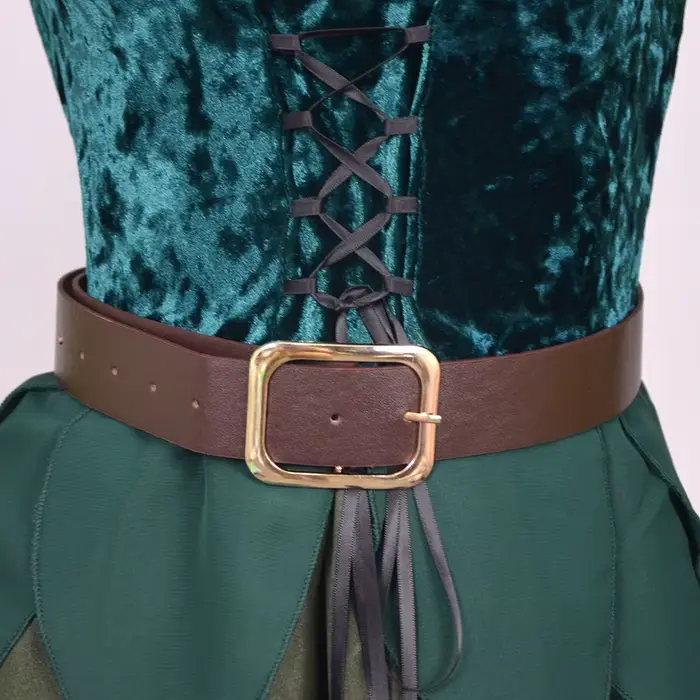 Tenue de cosplay féerique médiévale robe elfe magique verte costume de jeu de rôle pour femme Halloween