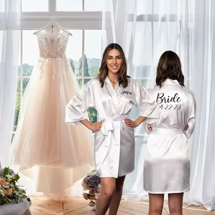 Robe de demoiselle d'honneur personnalisée en polyester décontractée avec col en V pour femmes seniors, mariage, cérémonie, gala et occasions spéciales