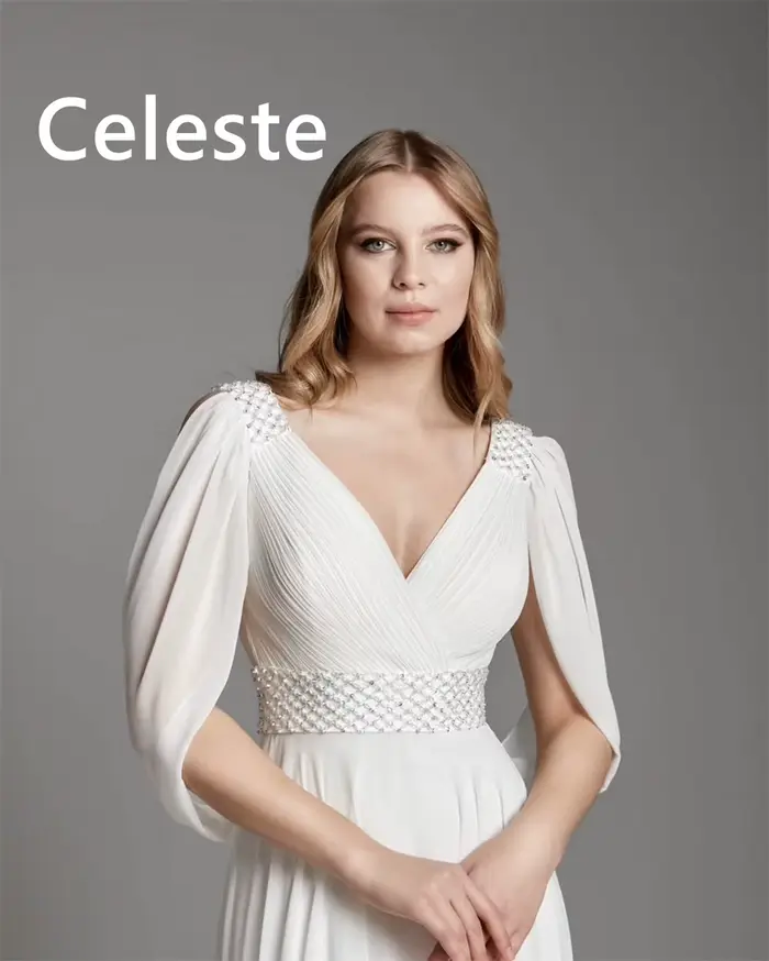 Robe De soirée en mousseline De soie blanche