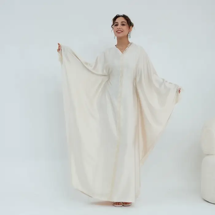 Robe en dentelle élégante pour femme abaya musulmane occassions spéciales soirée aïd kalenmos