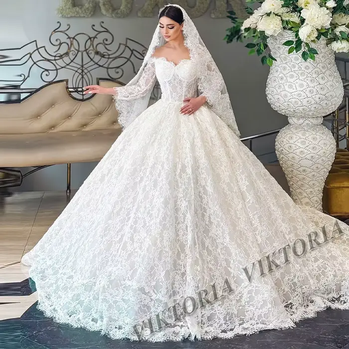 VIKTORIA vintage dentelle robes De mariée pour femme