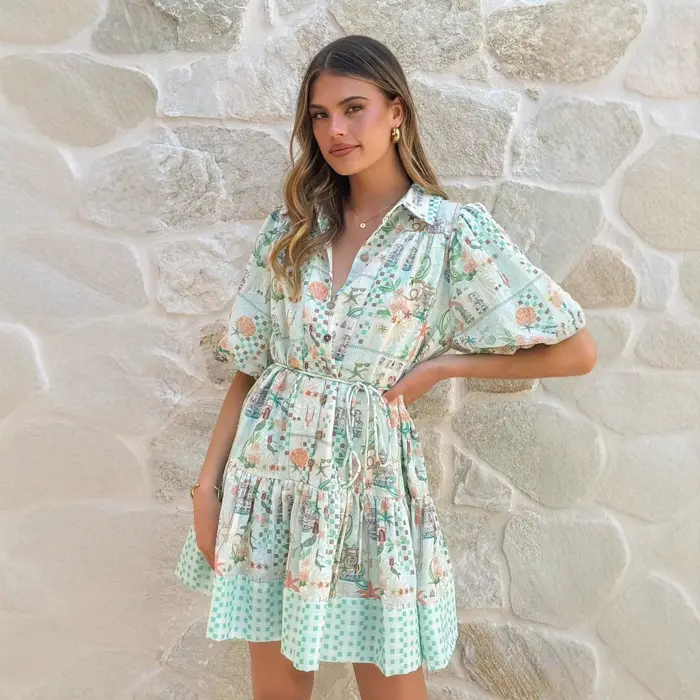 Robe décontractée en lin avec ceinture