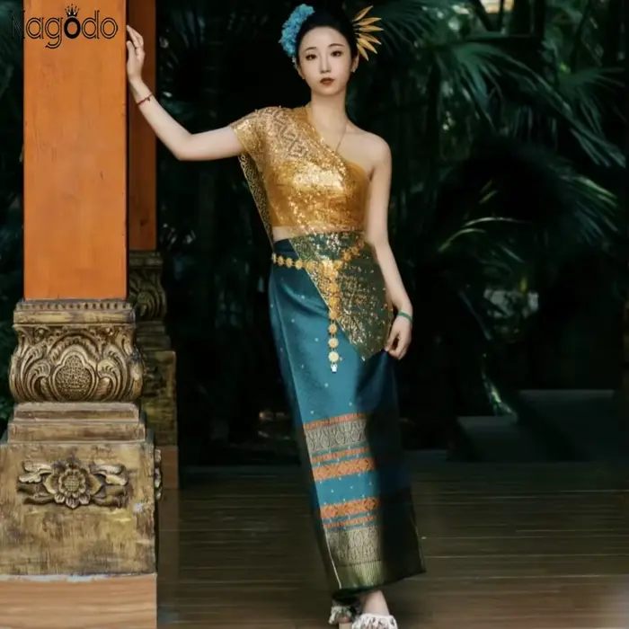 Robe Traditionnelle Thaïlandaise Vintage Dai pour Femme