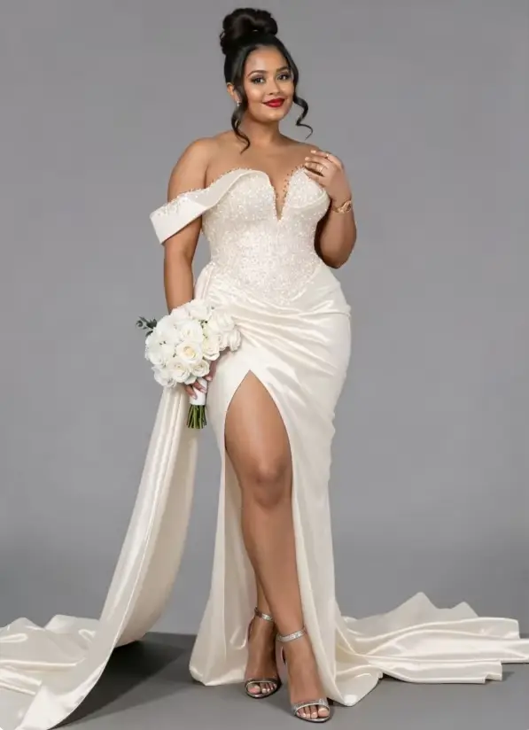 Robe de mariée luxueuse rose violet