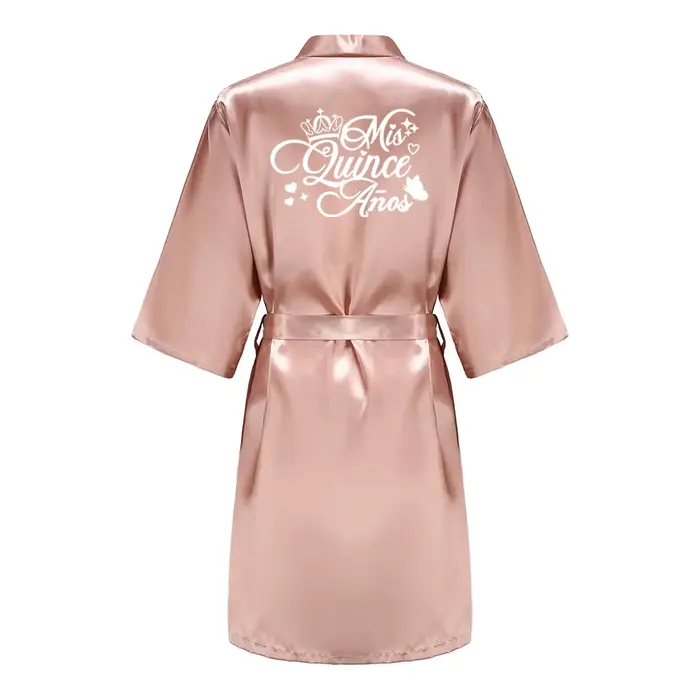 Robe de Soirée Princesse Or Rose pour Fille de 15 Ans, Robe de Quinceañera, Robe de Nuit en Satin Mi