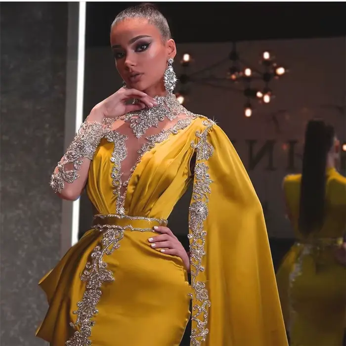 Robe longue à paillettes dorées pour femmes, jupe complète, taille haute, élégante pour soirées et événements spéciaux