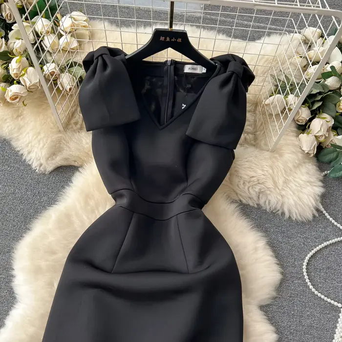 Robe de soirée en maille patchwork pour femmes