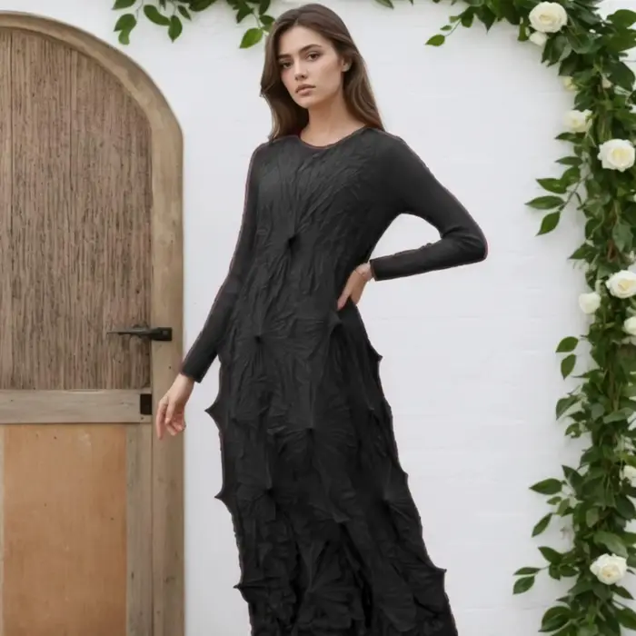 Robe de soirée longue plissée pour femmes, élégante, artisanale, à la mode, vêtements grande taille