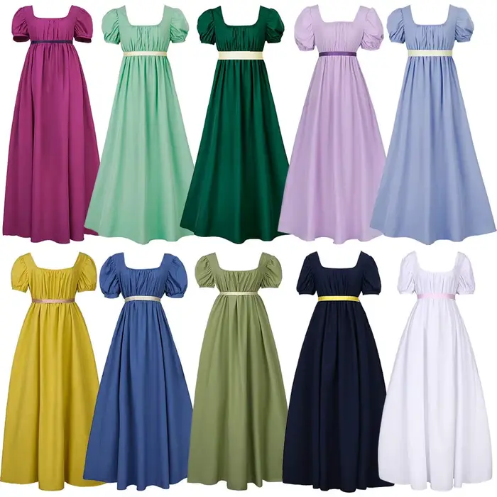 Robe de soirée d'Halloween vintage victorienne pour bal, costume de cosplay, robe Empire, robe de régence Austen pour femme, déguisement d'Halloween