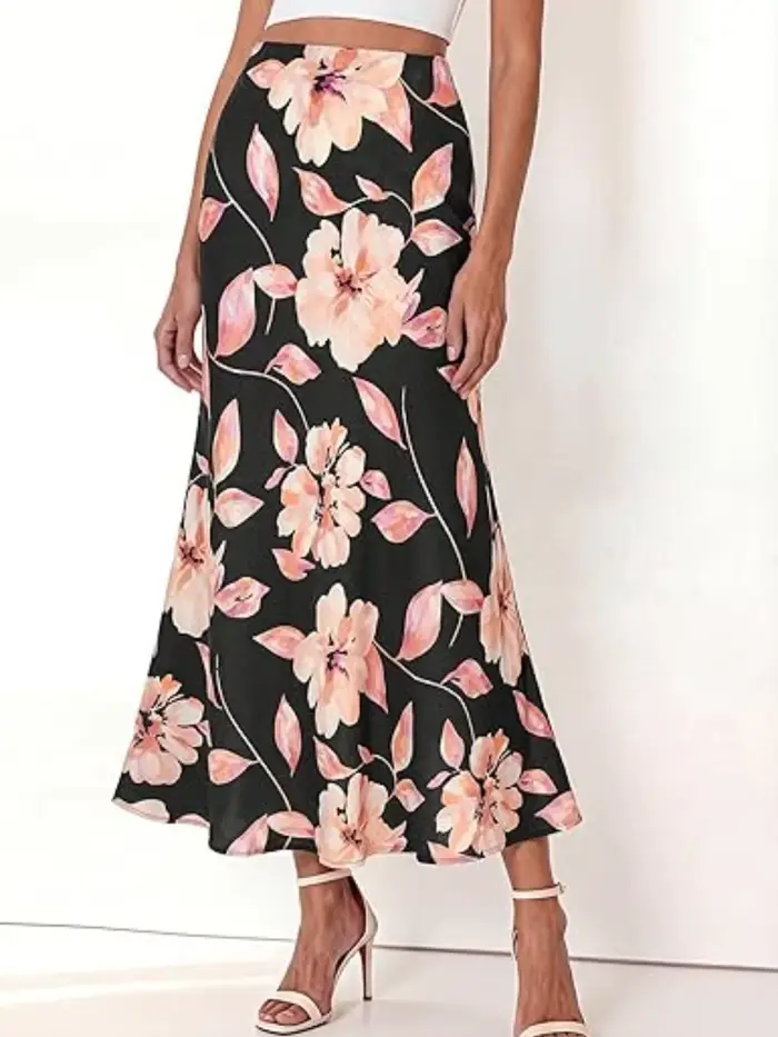Robe midi polyester style bohème imprimé floral femme printemps été décontractée élégante occassions multiples