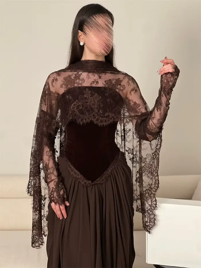 Robe de Soirée Personnalisée Contessa en Velours Marron Chocolat