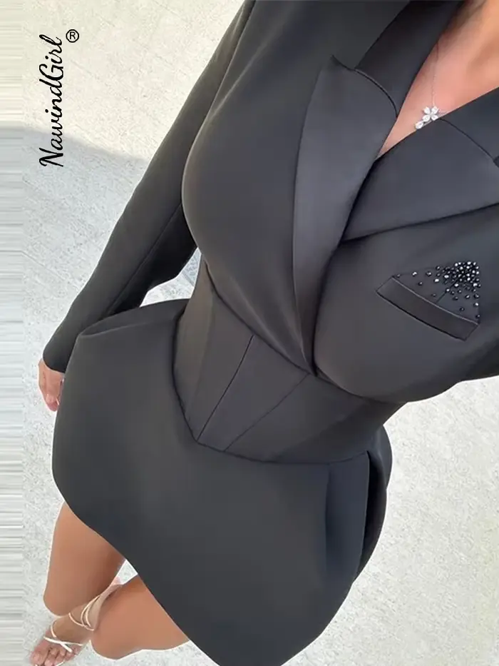 Robe Blazer urbaine solide pour femmes